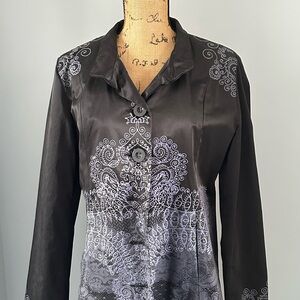 Desigual Black Top with Vibrant Floral Design